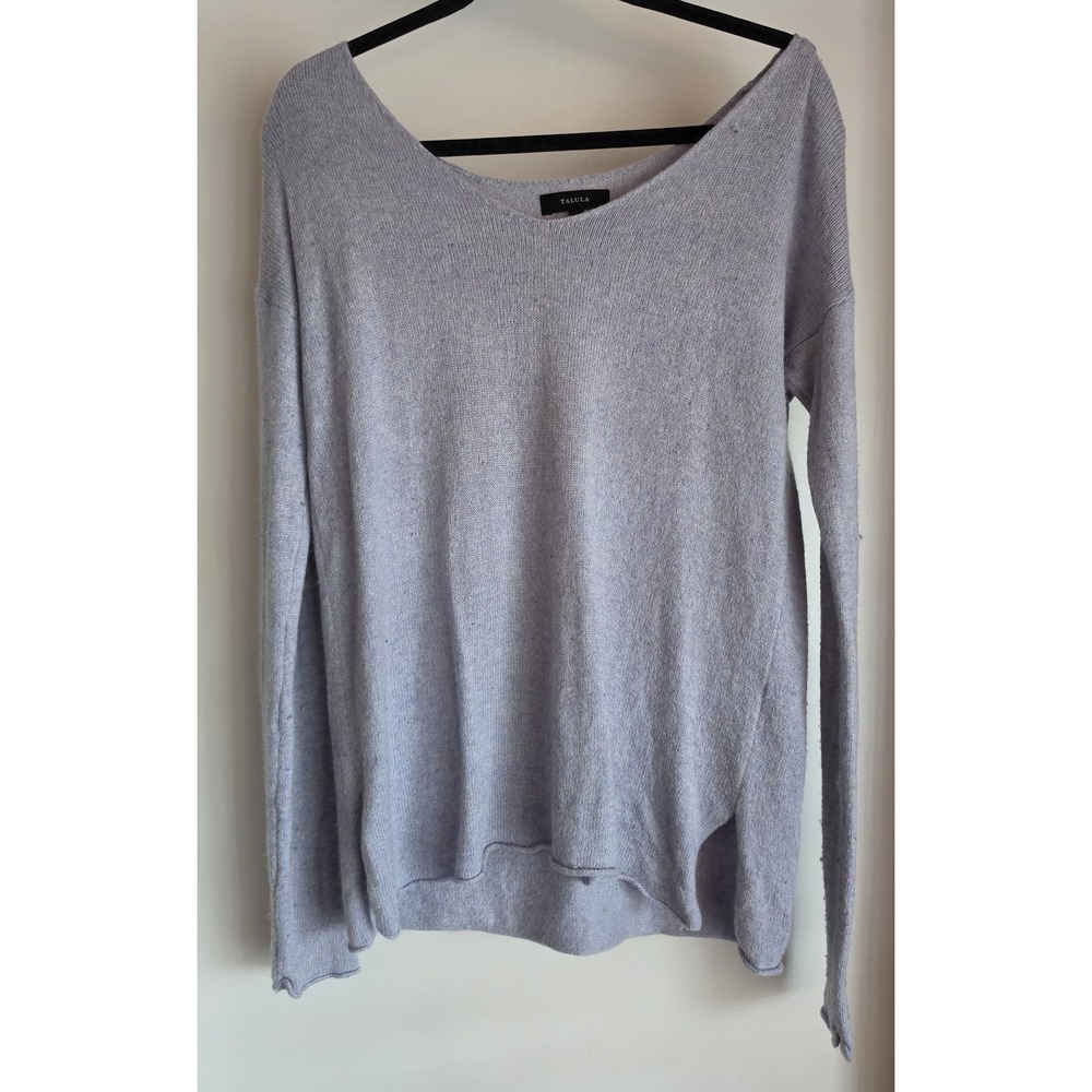 Talula Sweater Size S Lavender Scoop Neck Long Sleeve Angora Cashmere Blend